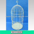 Antique White Metal Hanging Bird Cage